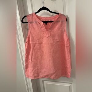 Talbots Coral Linen Blouse